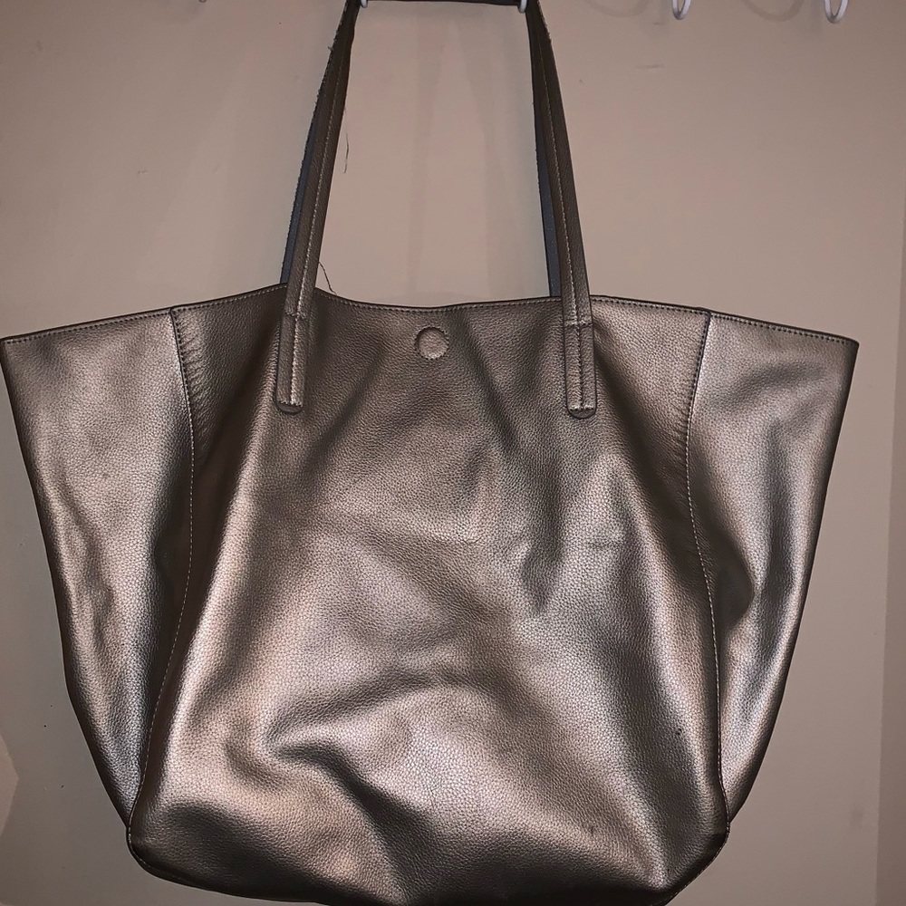Gray & Gold Reversible Huge Tote Bag.